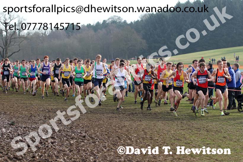 Soon after the start of the of the senior mens Inter Counties Cross Country, Cofton Park, Birmingham. Photo: David T. Hewitson/Sports for All Pics